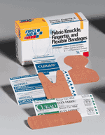 5 Curad&reg; Knuckle & 5 large fingertip fabric bandages - 10 per single unit box