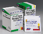 4"x4" Gauze dressing pad, 2 per pack - 50 per box 