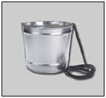 Bucket with lanyard for lifeboats 