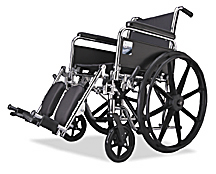Excel 3000 Has a Three-Position Axle and Push-Button Release Rear Wheel - 16", Permanent Full-Length Arms, Swing-Away Detachable Footrests